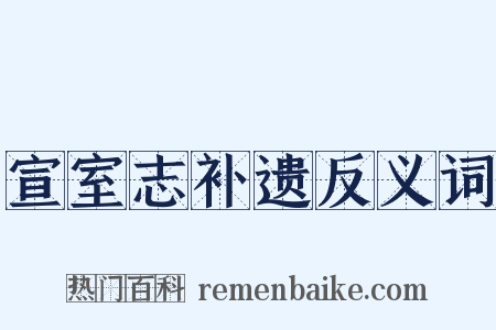 宣室志补遗反义词是什么意思的图片